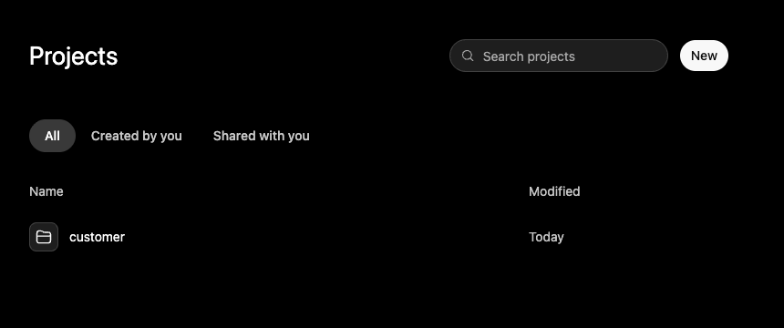 ChatGPT Projects list showing a customer project